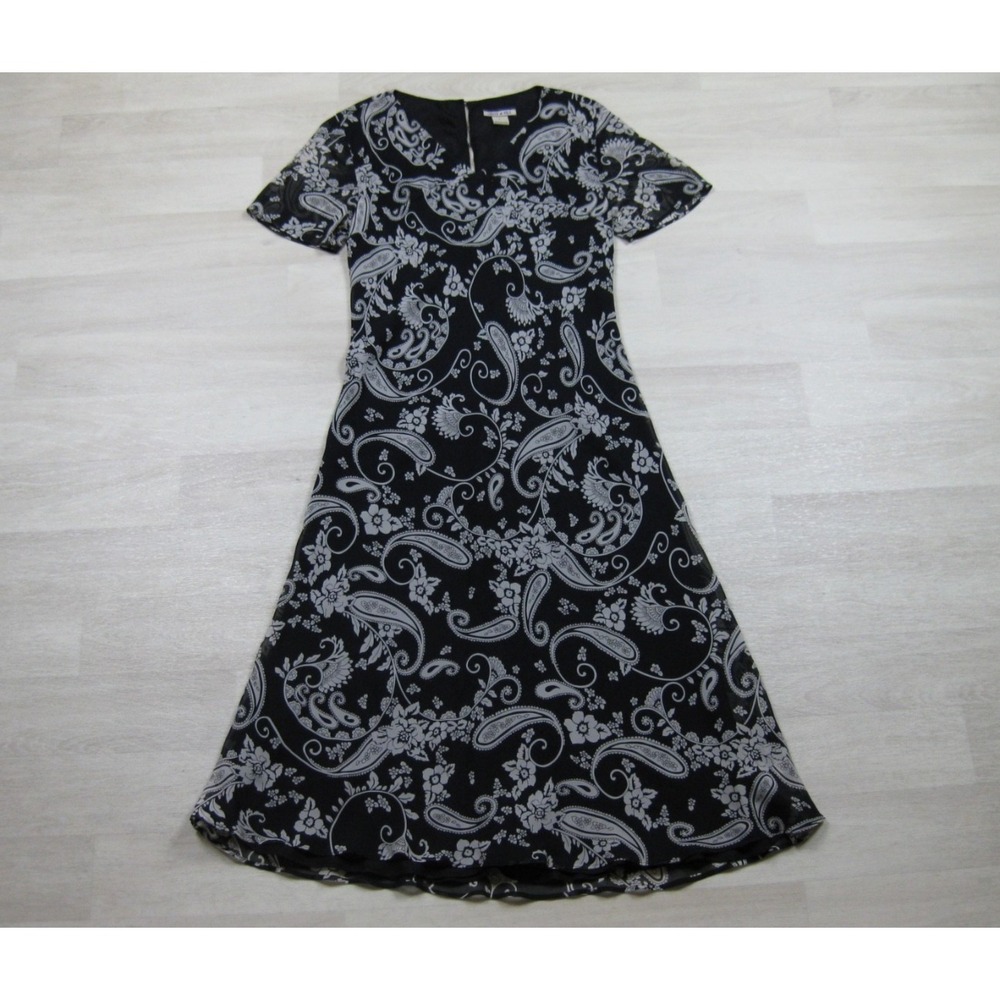Chelsea‎ & Violet 100% Silk Midi Dress (L) Paisley Whimsigoth Boho Whimsy